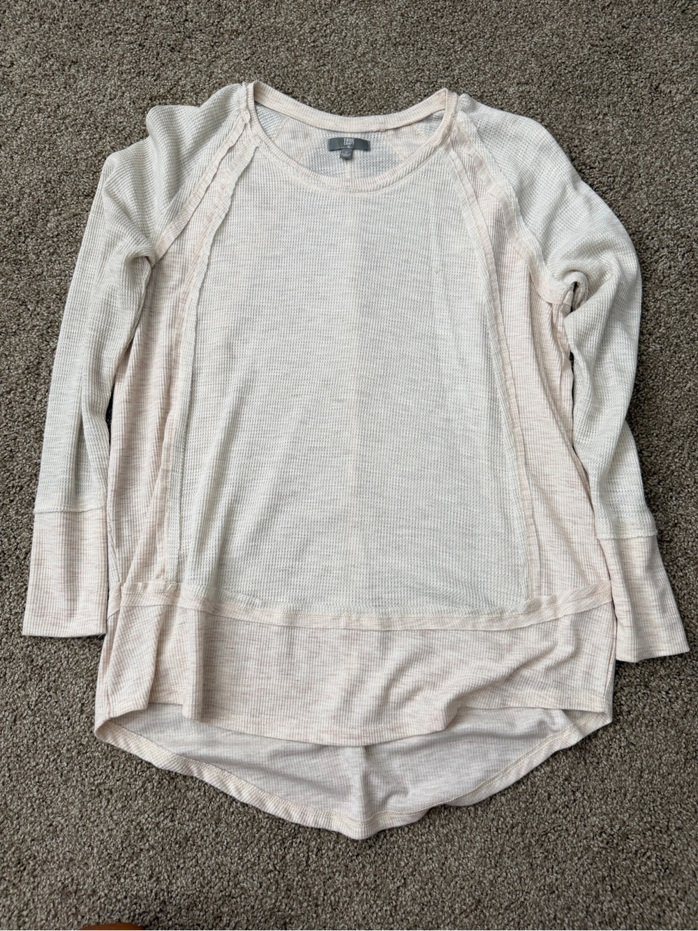 True Grit Cream Waffle Knit Long-Sleeve Top